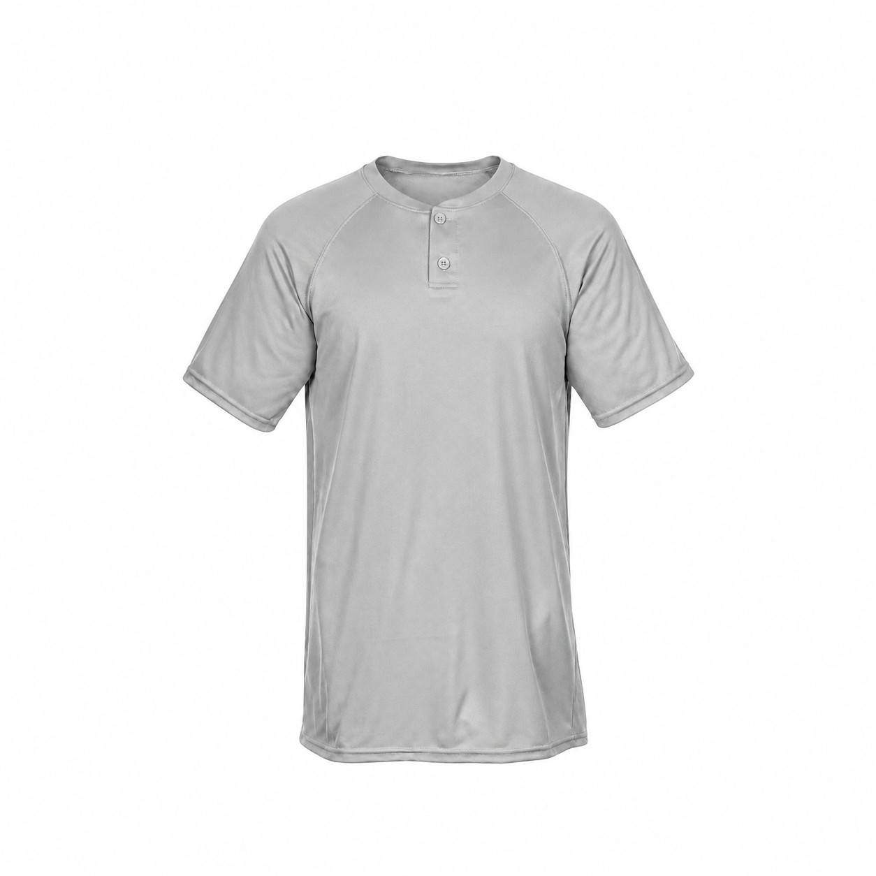 Polyester Two Button Baseball Jersey — Silver