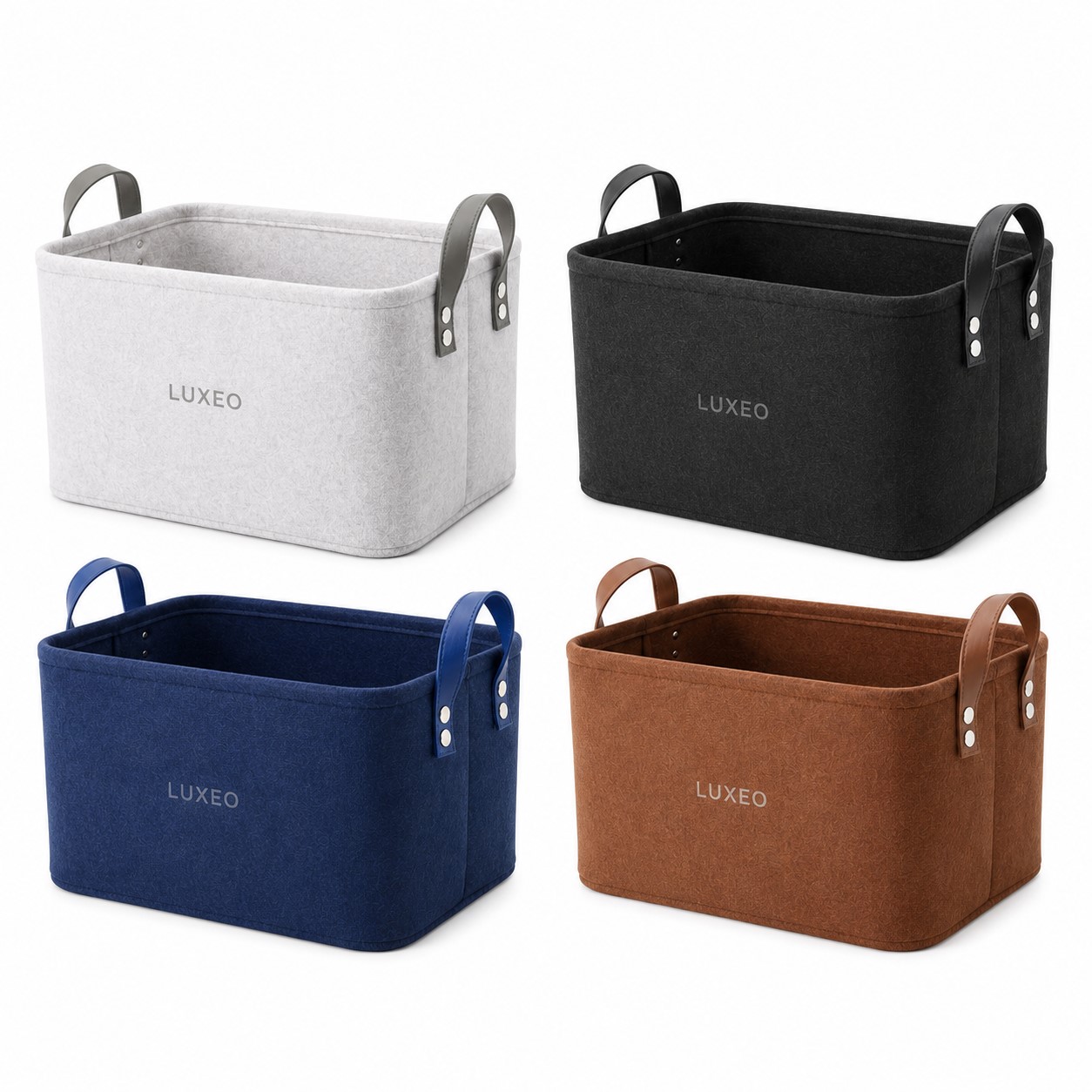 Felt Collapsible Storage Basket With Handles