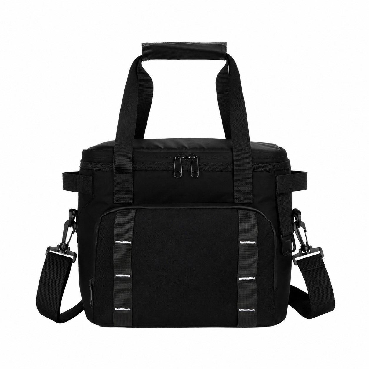 16 Can Cooler Bag With Bottle Opener — Black