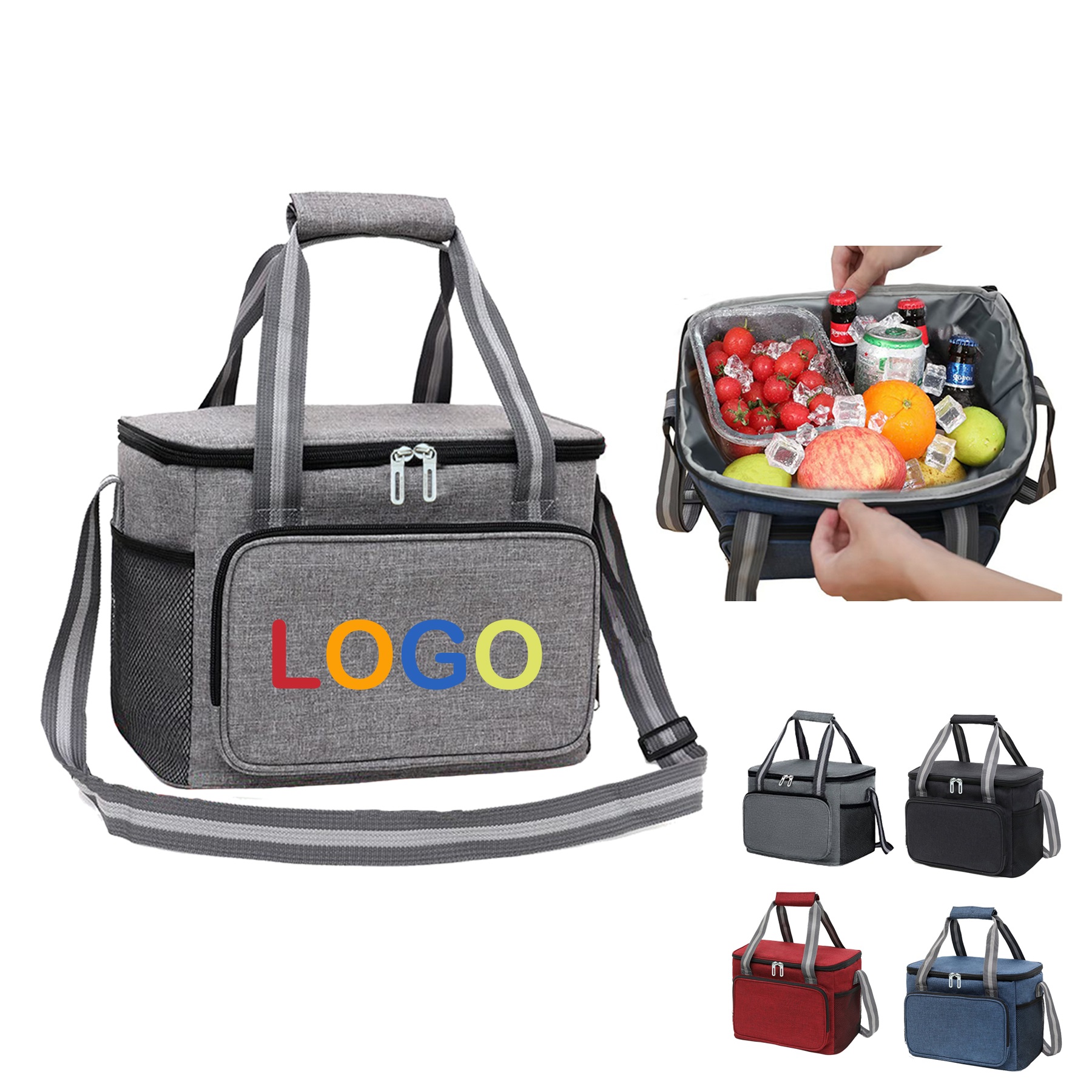 Zippered Oxford Lunch Cooler Bag