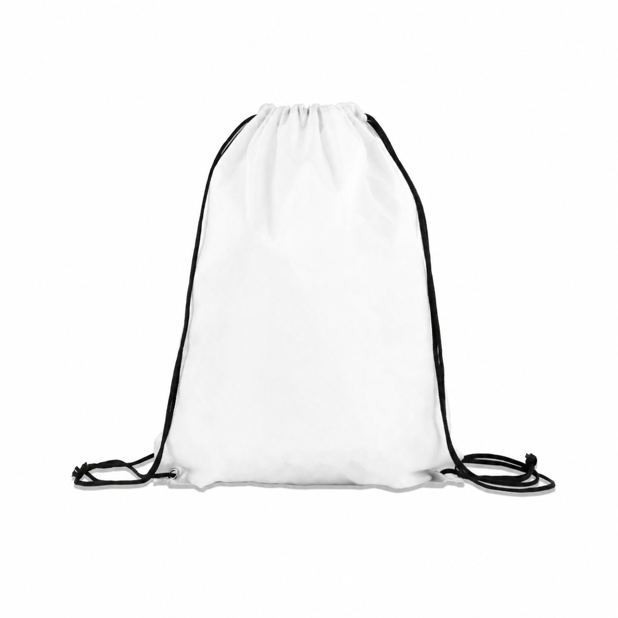 210D Polyester Drawstring Backpack With Adjustable Cords — White