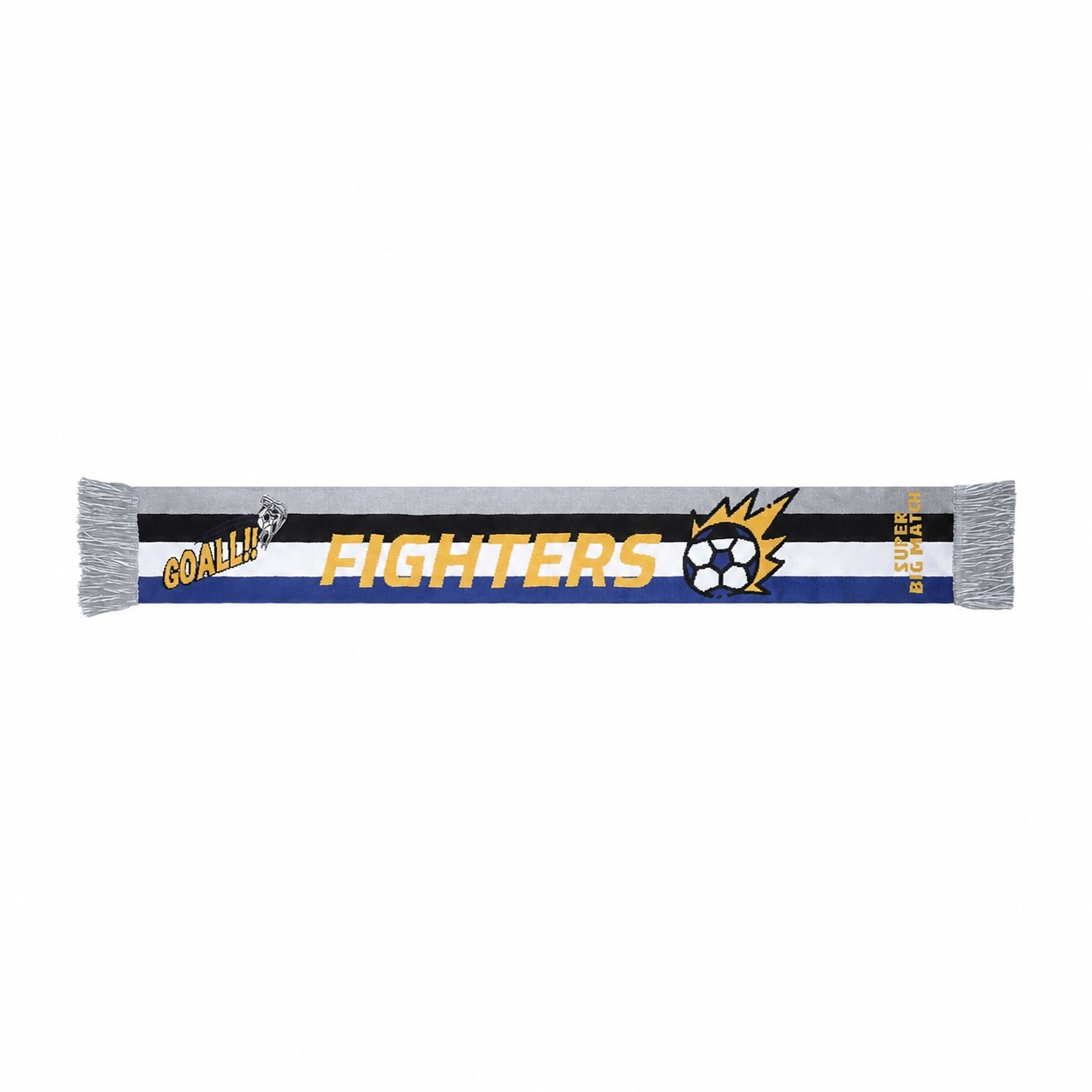 Jacquard Knit Soccer Scarf — Silver