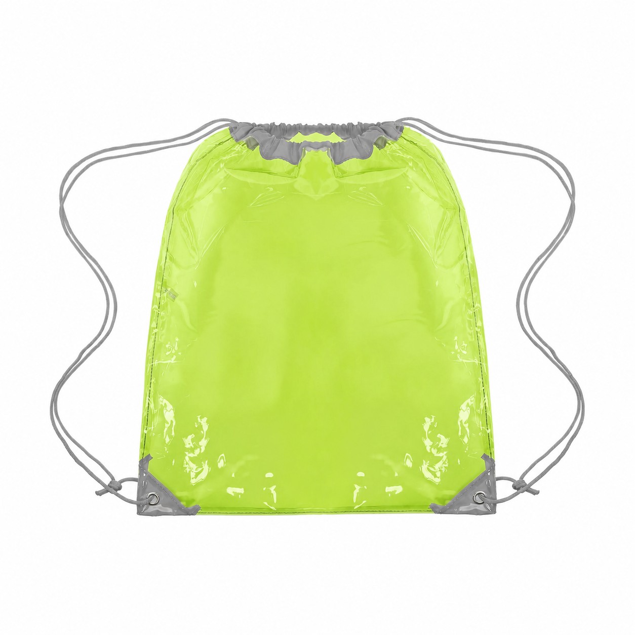Clear PVC Drawstring Bag — Lime Green
