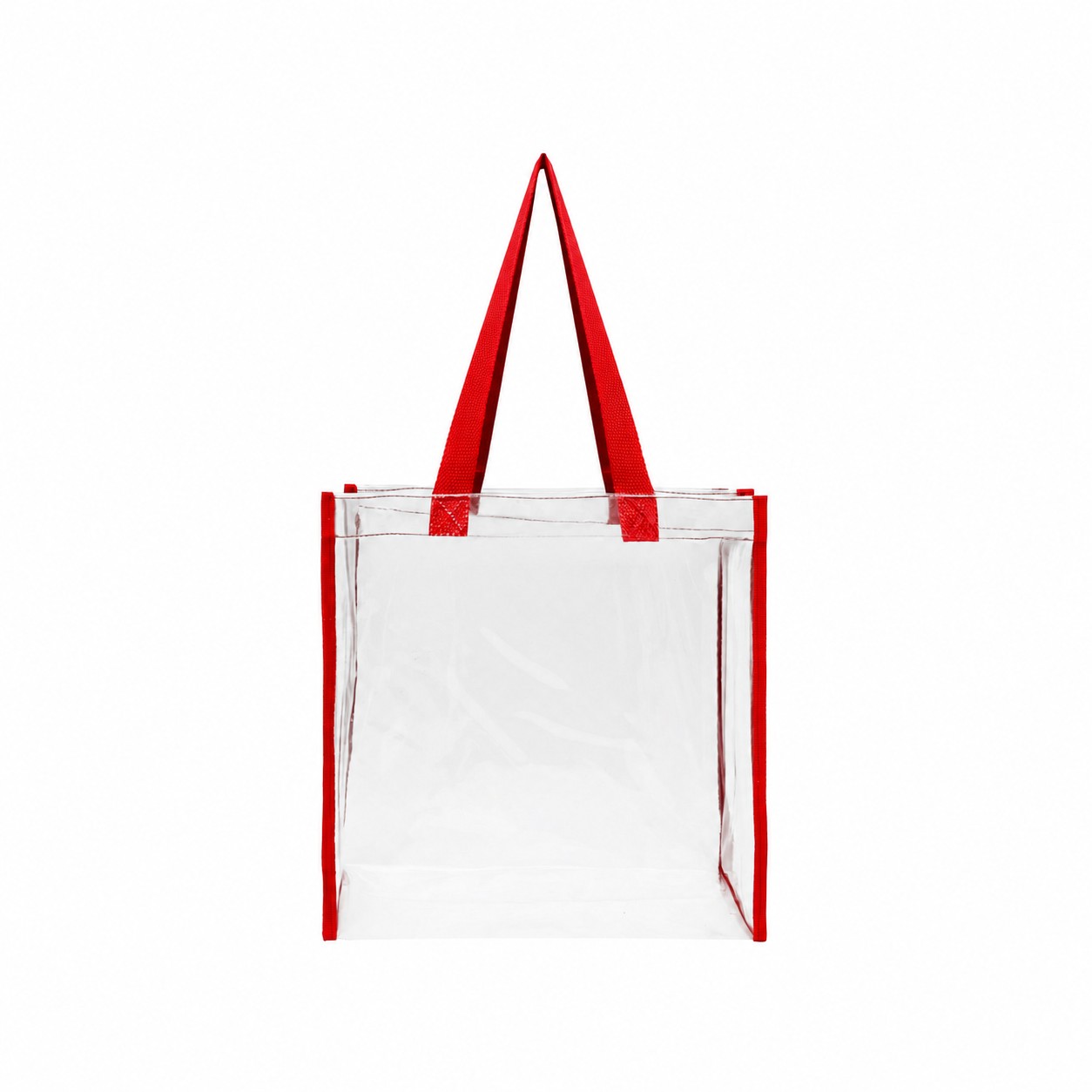 PVC Carry Handles Tote Bag — Red