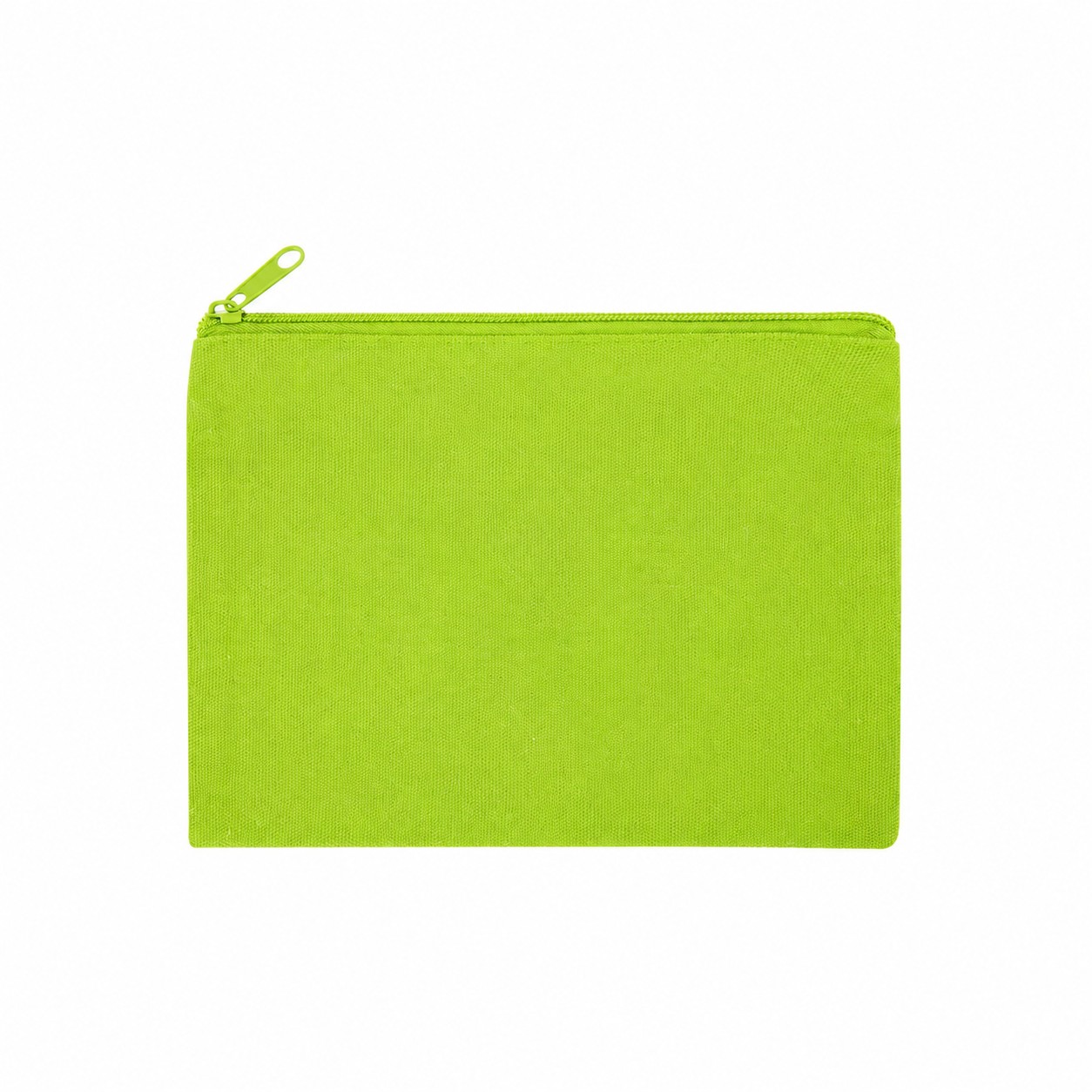 12 Oz Cotton Canvas Zipper Pouch — Lime Green