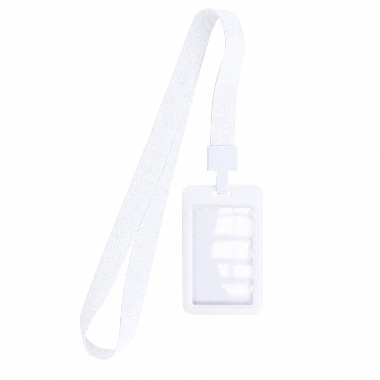 Vertical Sliding Badge Holder Lanyard — White