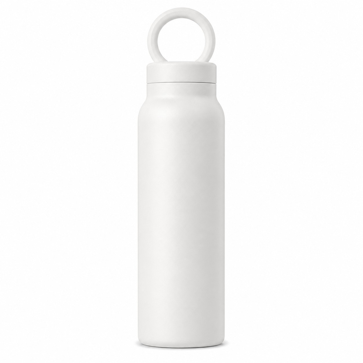 Magnetic Lid Insulated Water Bottle — Clear White