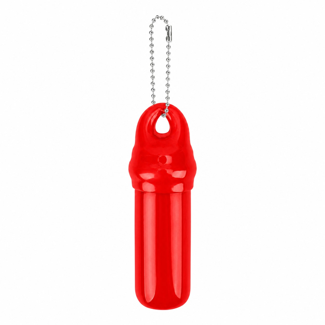 Floating PVC Keytainer With Ball Chain — Red
