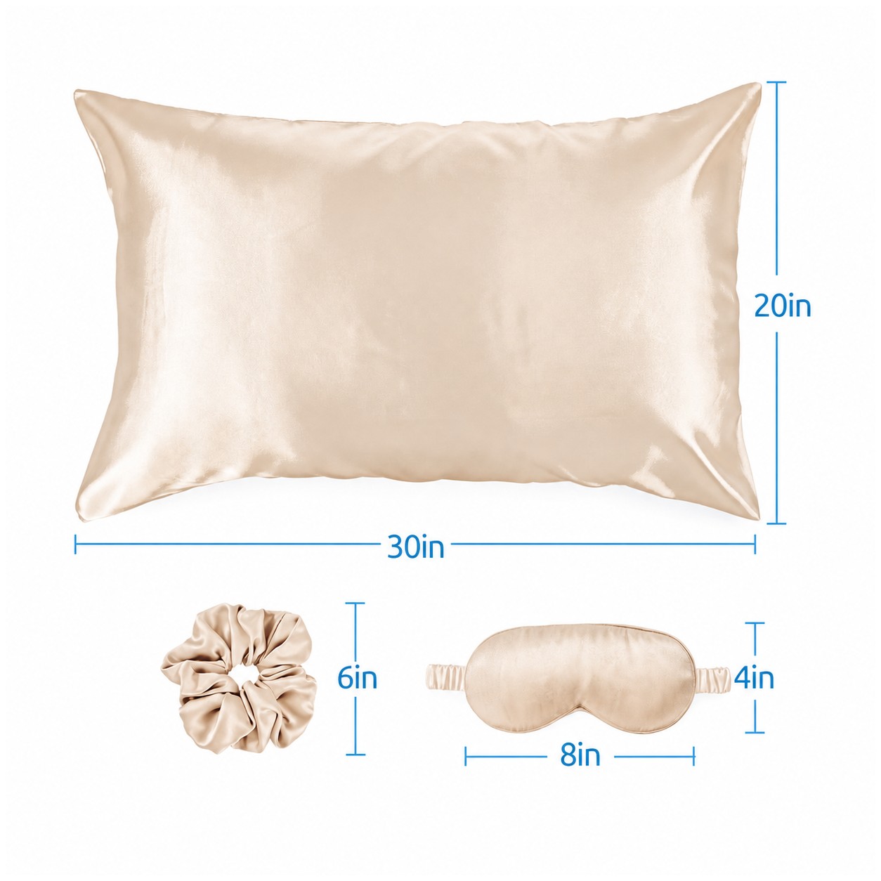 Satin Sleep Set With Pillowcase — Natural Beige