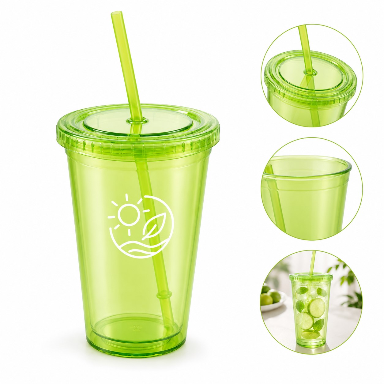 Stainless Steel Insulated Travel Cup With Straw