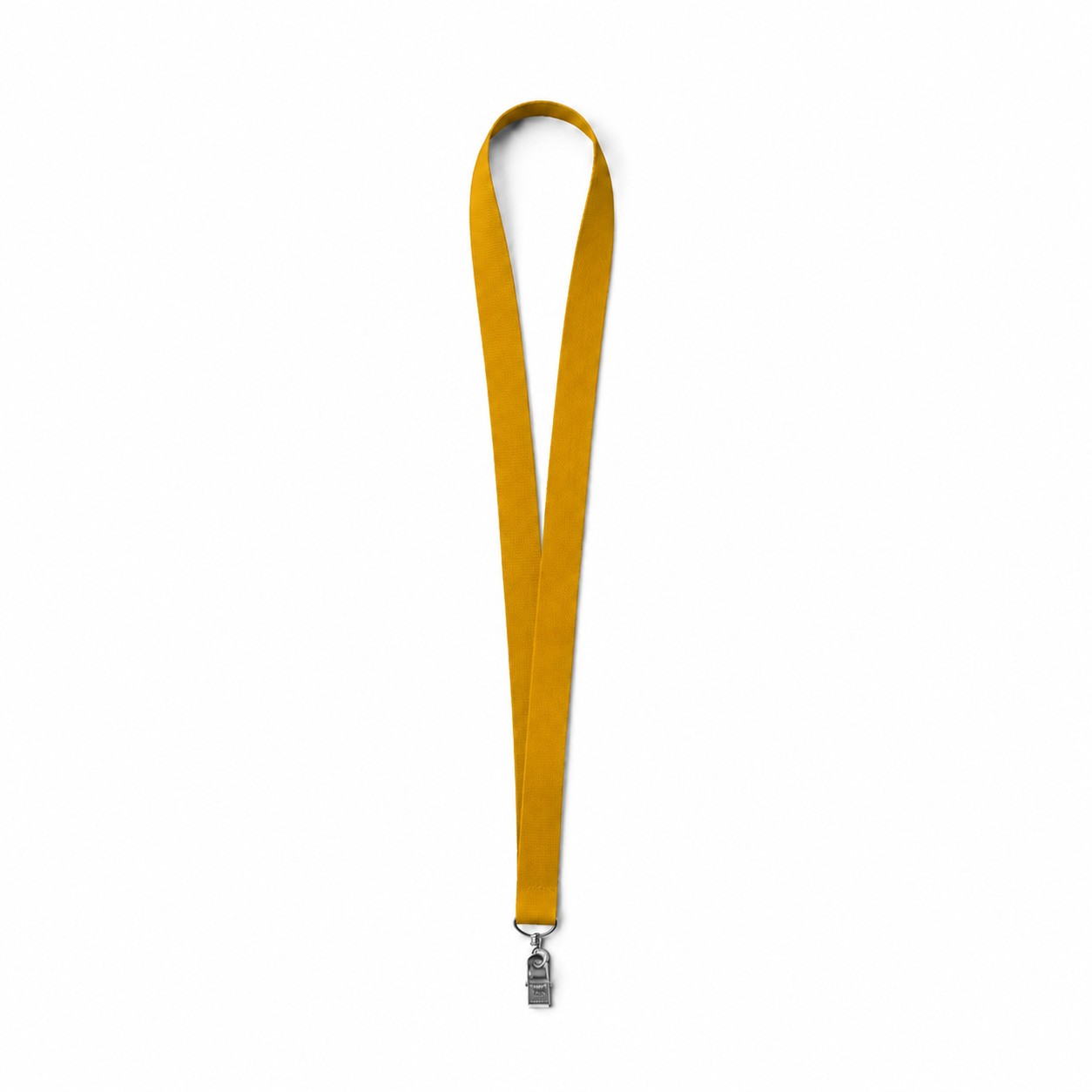 Polyester Bulldog Clip Badge Lanyard — Brass Gold