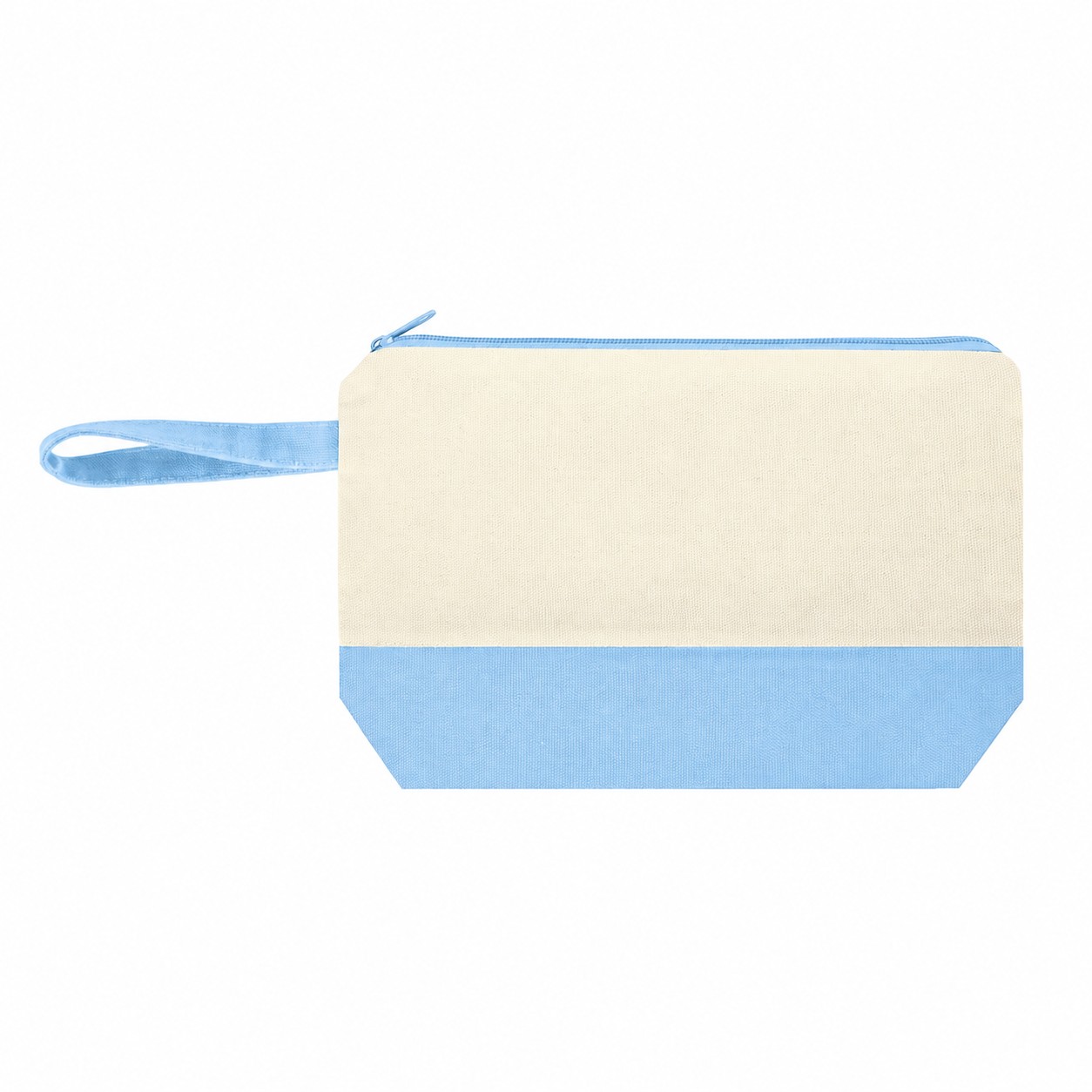 Canvas Carry Handles Makeup Bag — Light Blue
