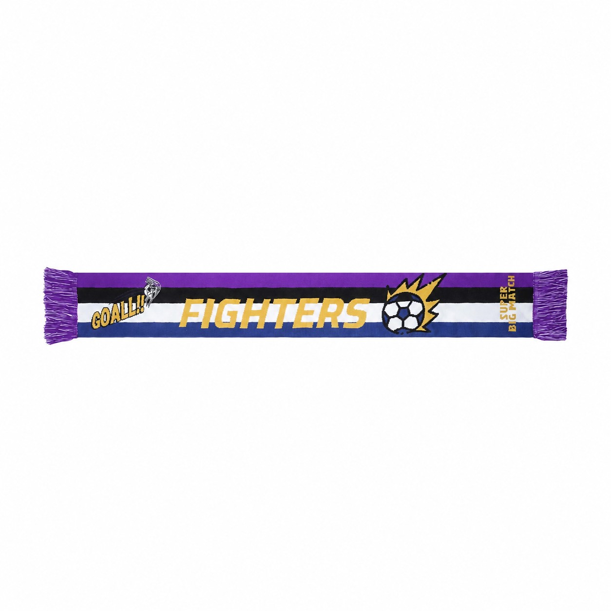 Jacquard Knit Soccer Scarf — Purple