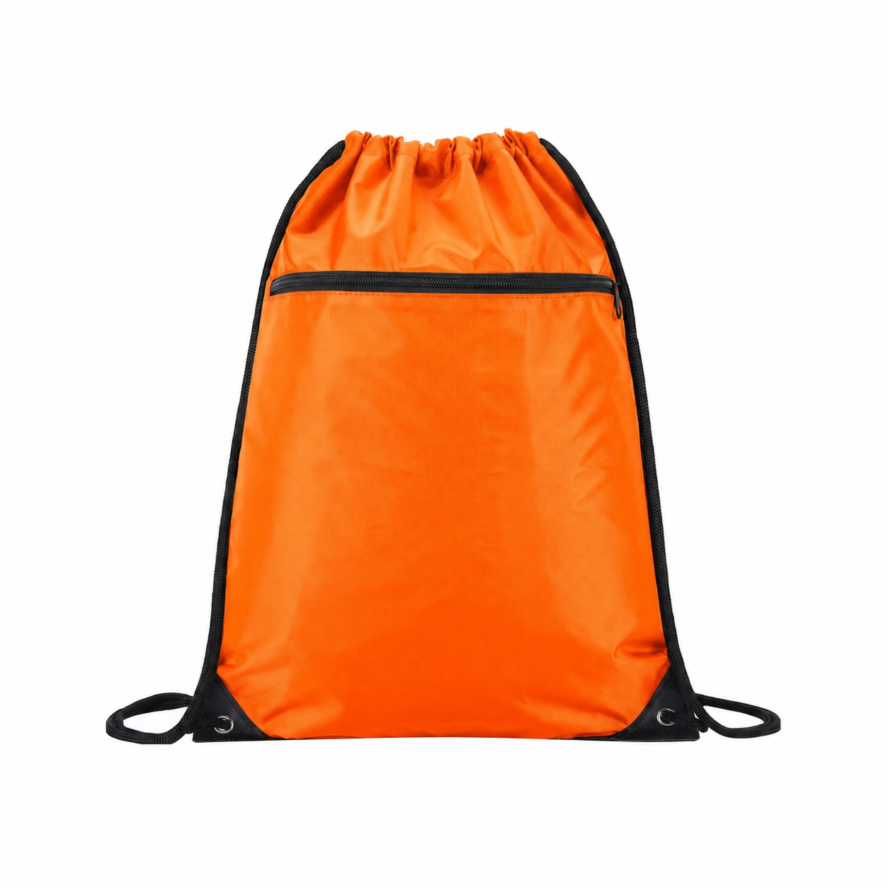 420D RPET Zipper Drawstring Bag — Orange