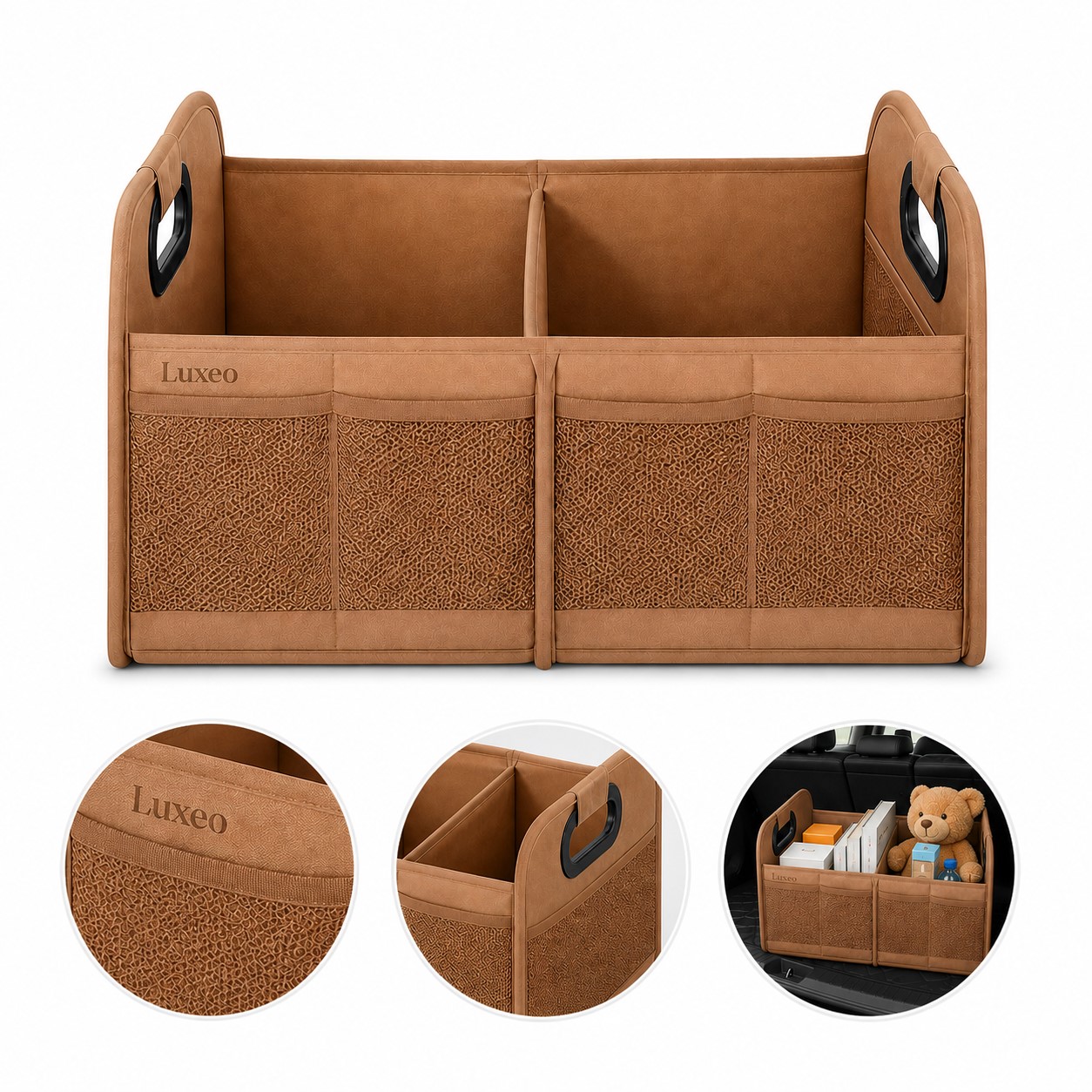 Foldable Mesh Pocket Car Trunk Storage Box