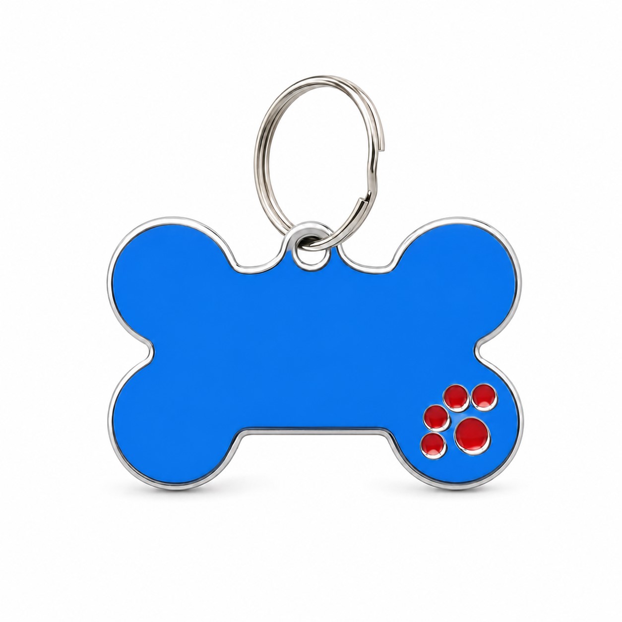 Bone Shape Metal Pet Identification Tag — Blue
