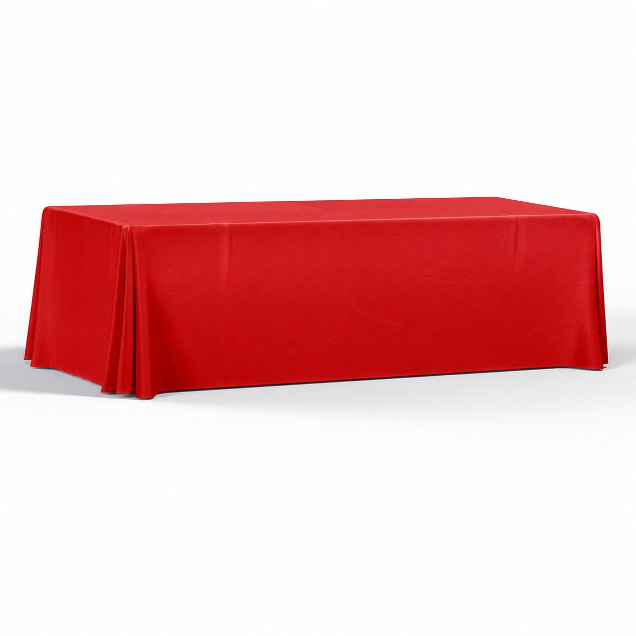 Four Side 8' Polyester Table Throw — Red