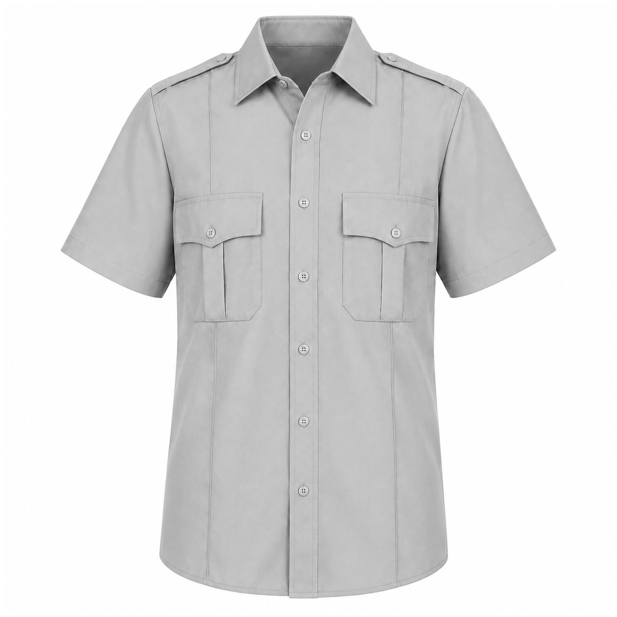 Short Sleeve Button-Front Uniform Shirt — view 14