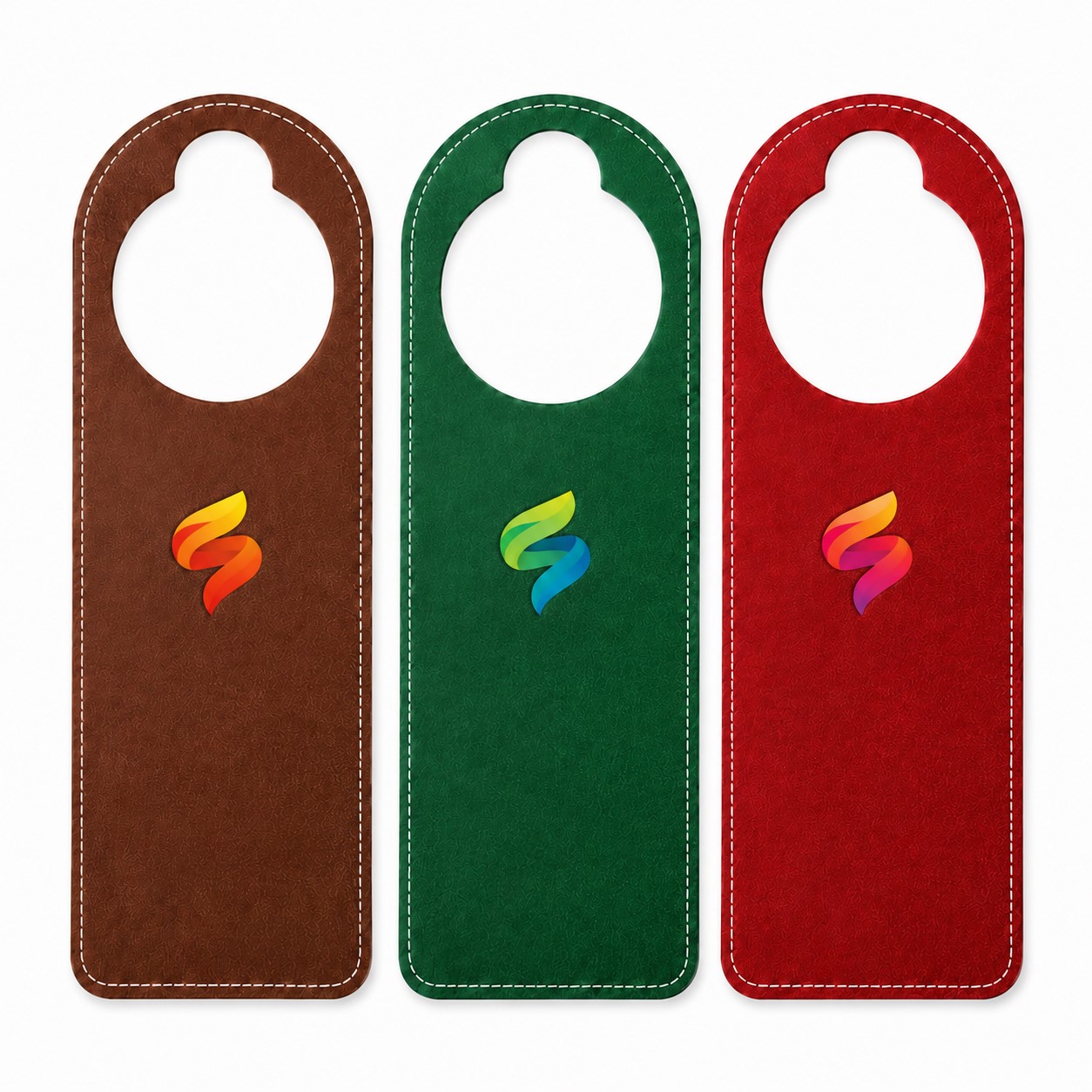 Stitched PU Leather Door Hanger Sign