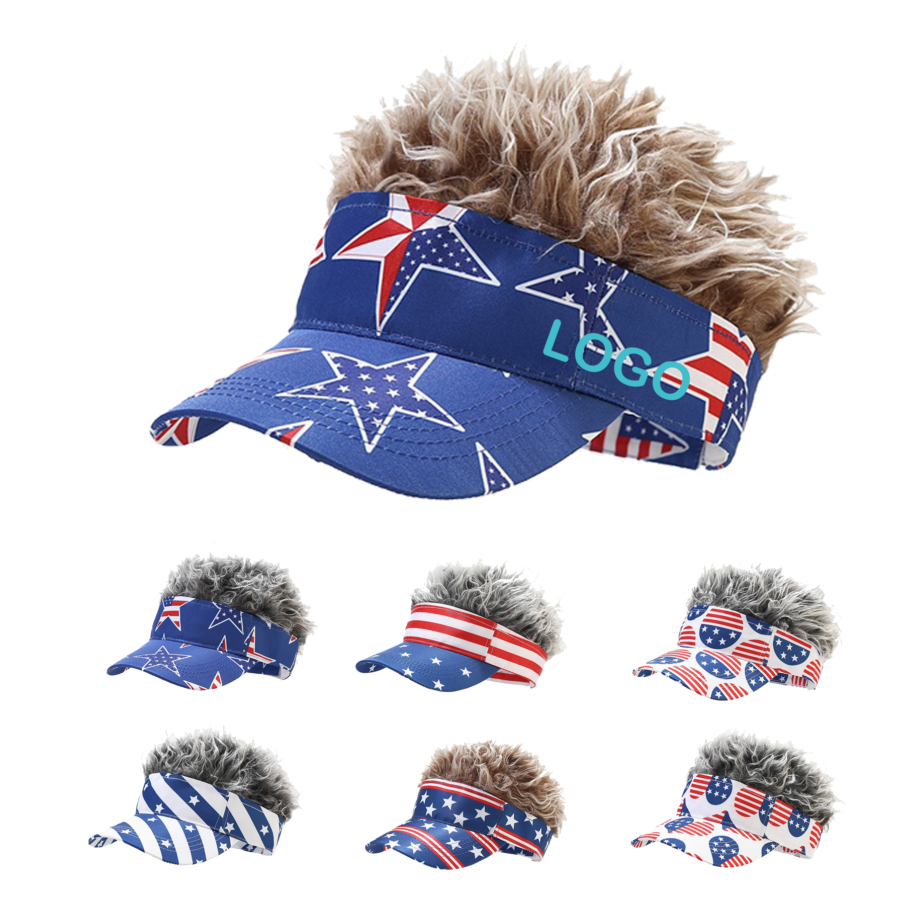 Polyester Wig Sun Visor Hat