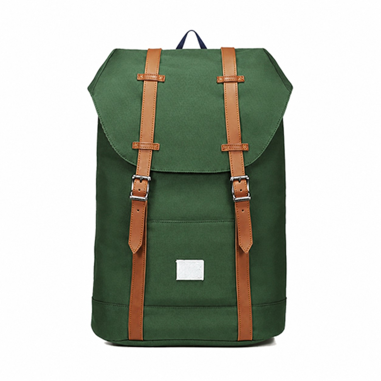 Nylon Flap Laptop Backpack — Green