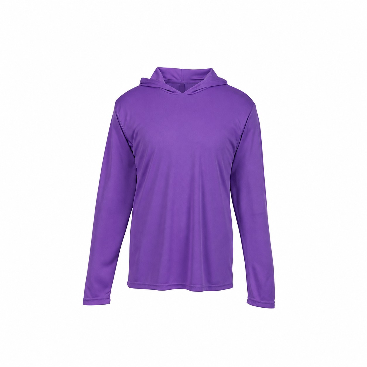 Lightweight Polyester Long Sleeve Hooded Team Shirt — Purple