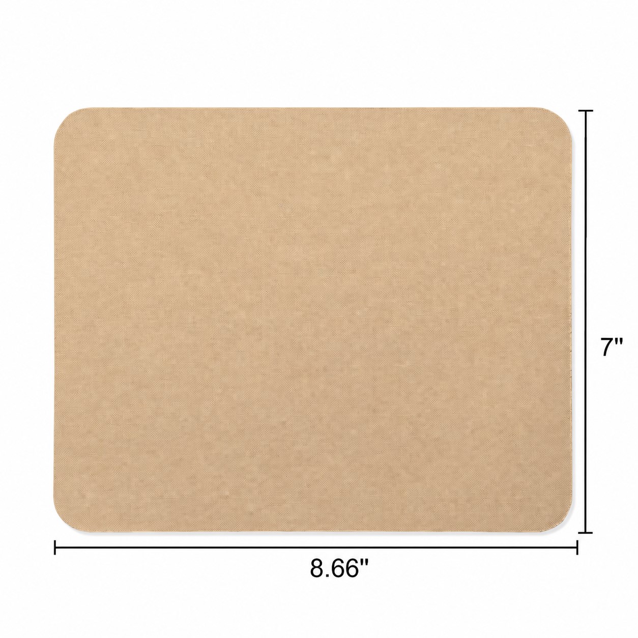 Thin Fabric Mouse Pad With Rubber Base — Tan Beige