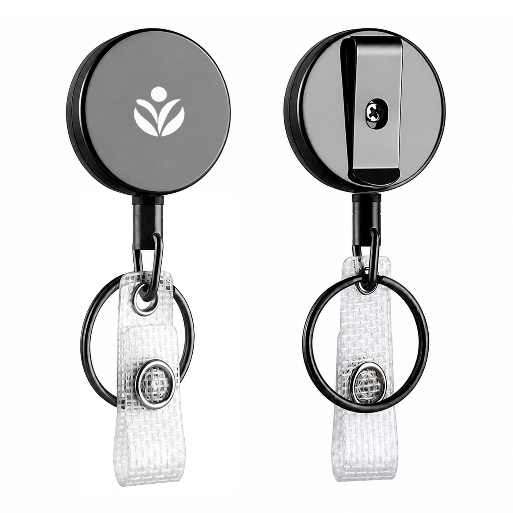 Round Metal Badge Reel With Key Ring