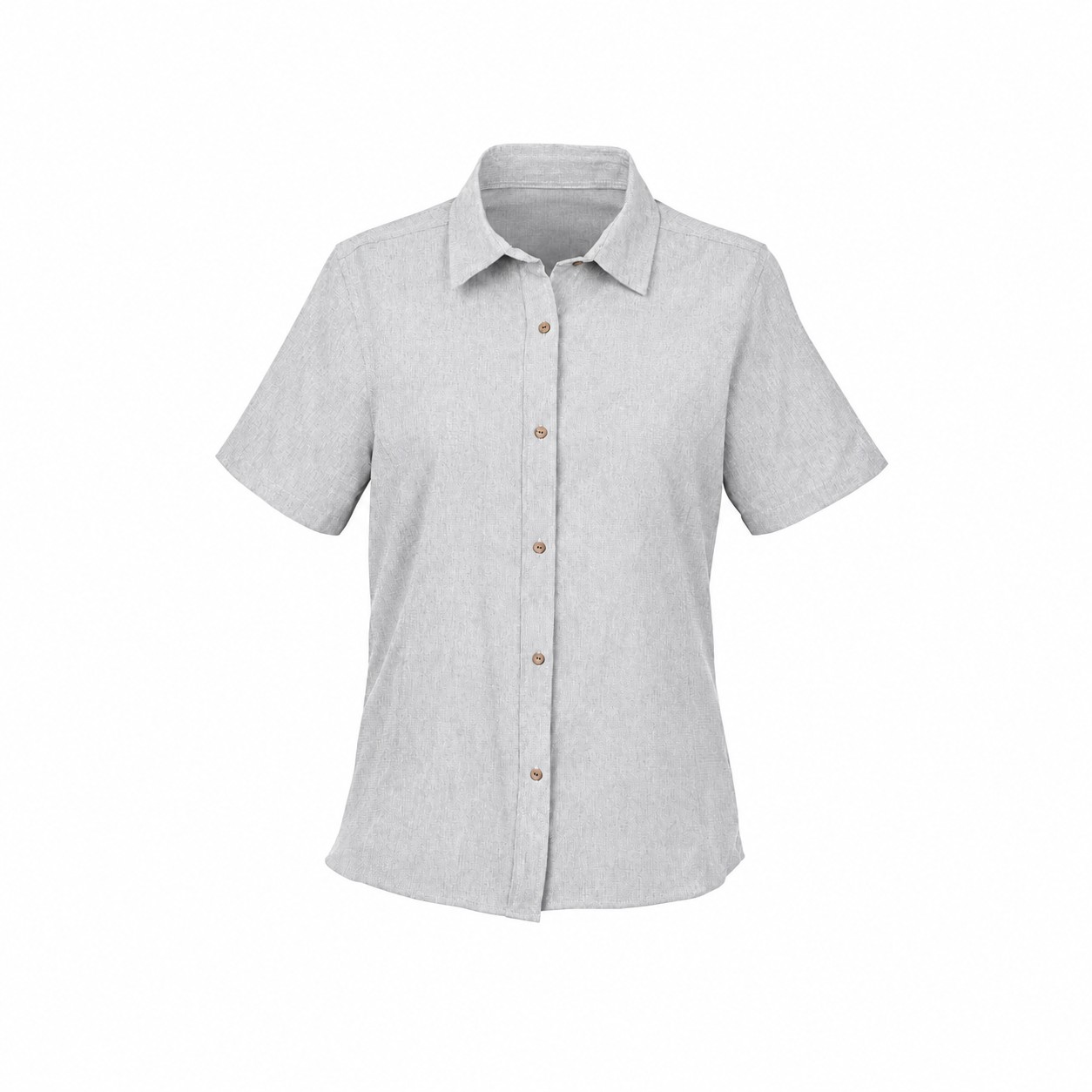 Collared Cotton Workwear Shirt — Silver