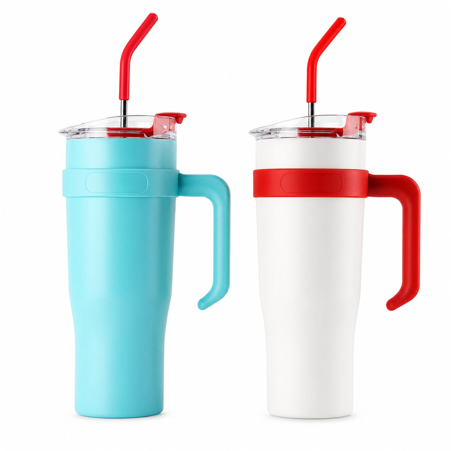 Large Handled Insulated Stainless Tumbler — view 2