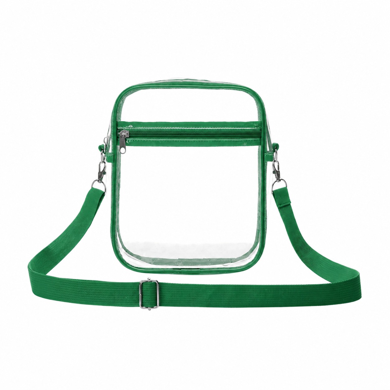 PVC Crossbody Sling Bag — Clear White/Green