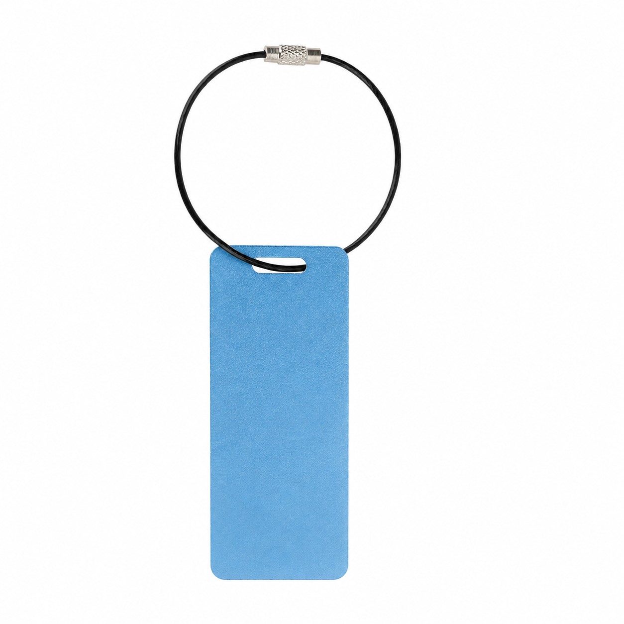 Slim Aluminum Travel Tag With Cable — Sky Blue