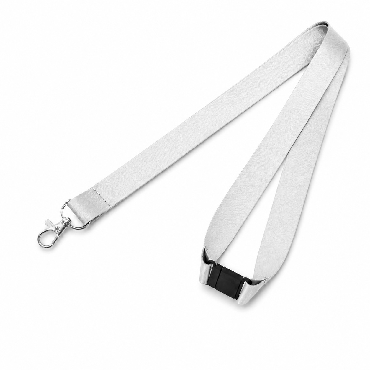 Polyester Breakaway Lobster Clip Lanyard — Silver