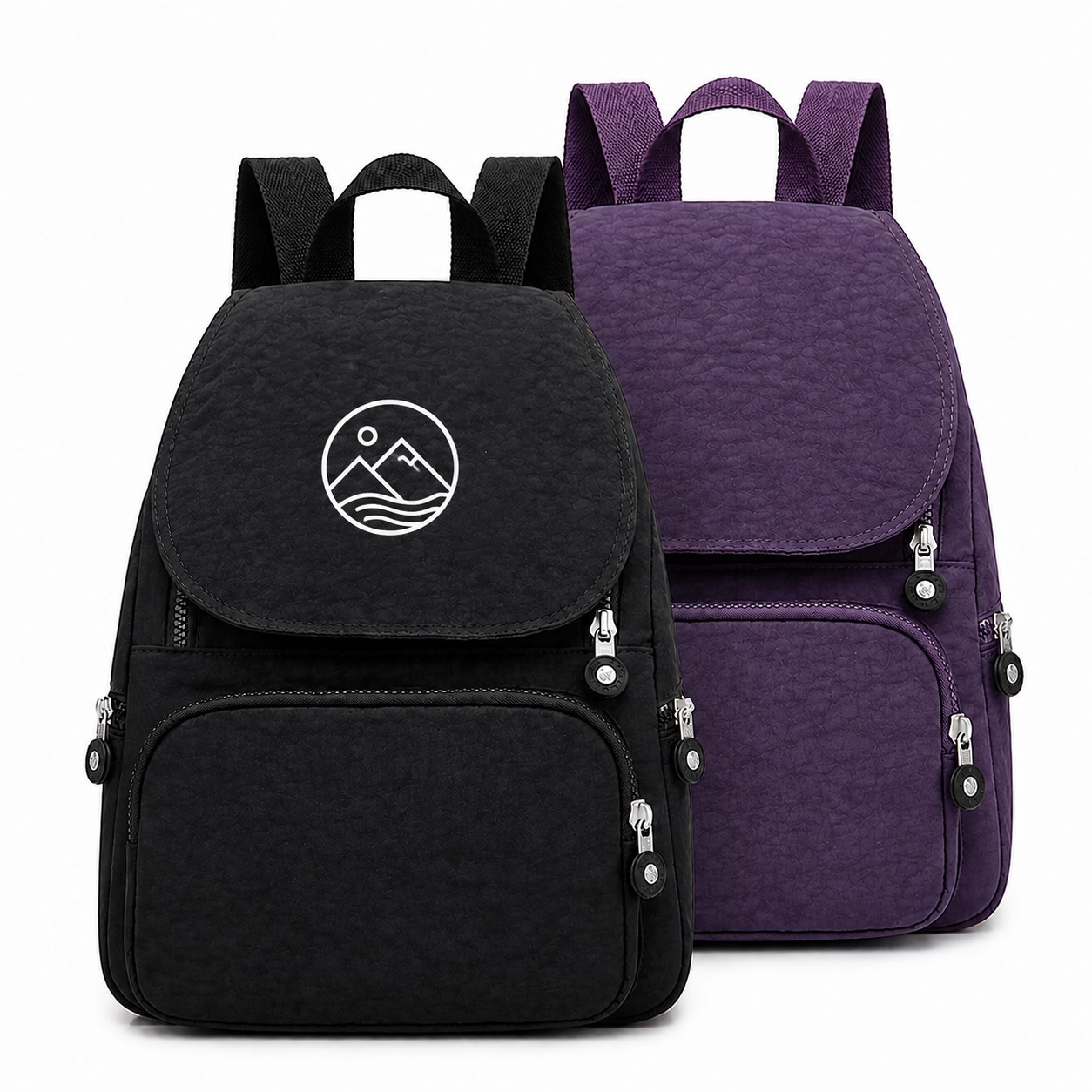 Multi Pocket Polyester Flap Travel Backpack