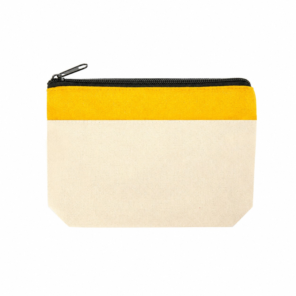 Cotton Canvas Zipper Pouch — Yellow