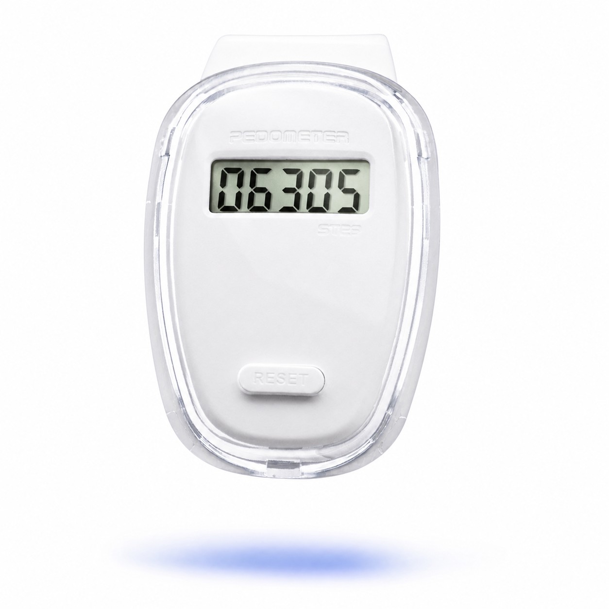 Plastic LCD Step Counter Pedometer — White