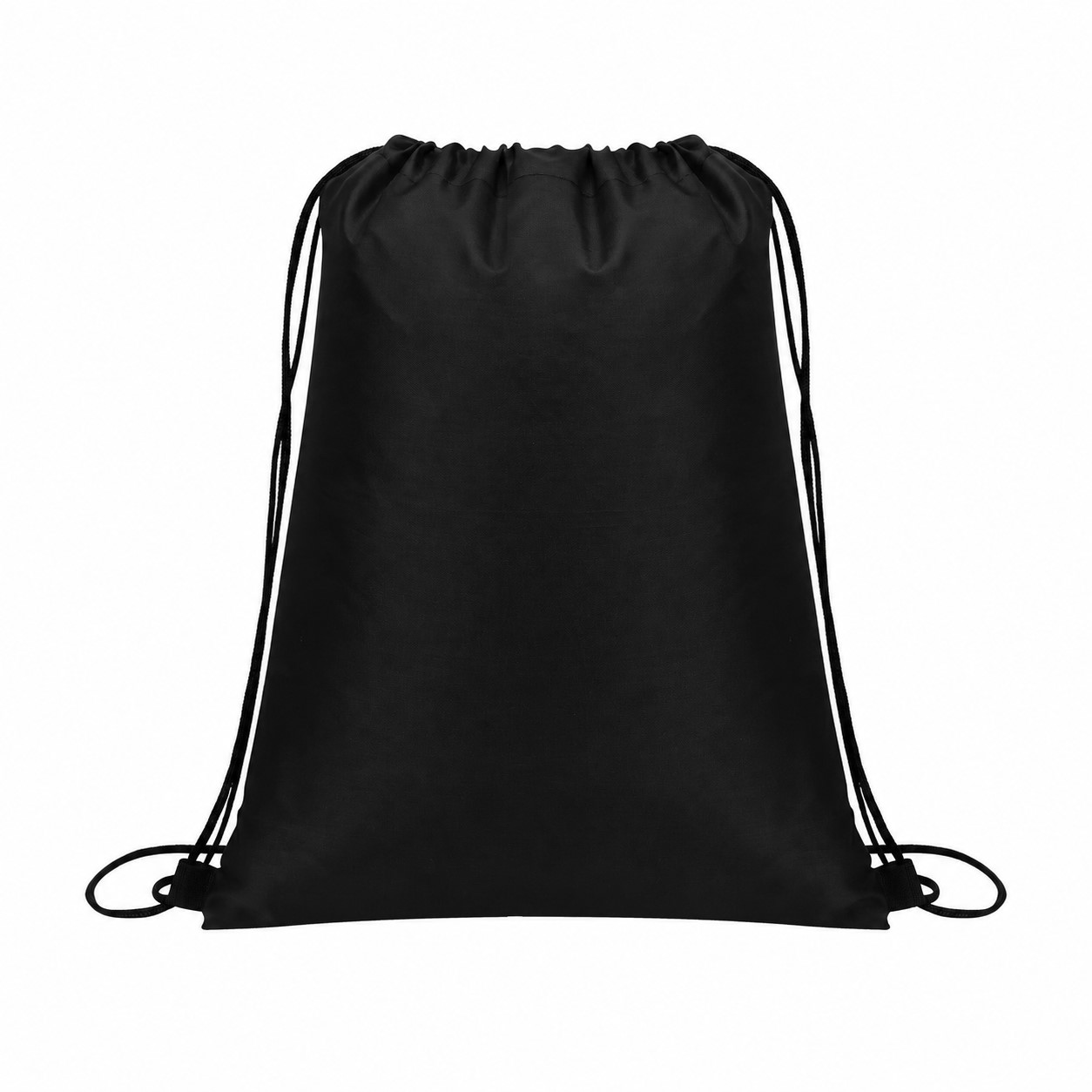 Drawcord Closure Drawstring Bag — Black