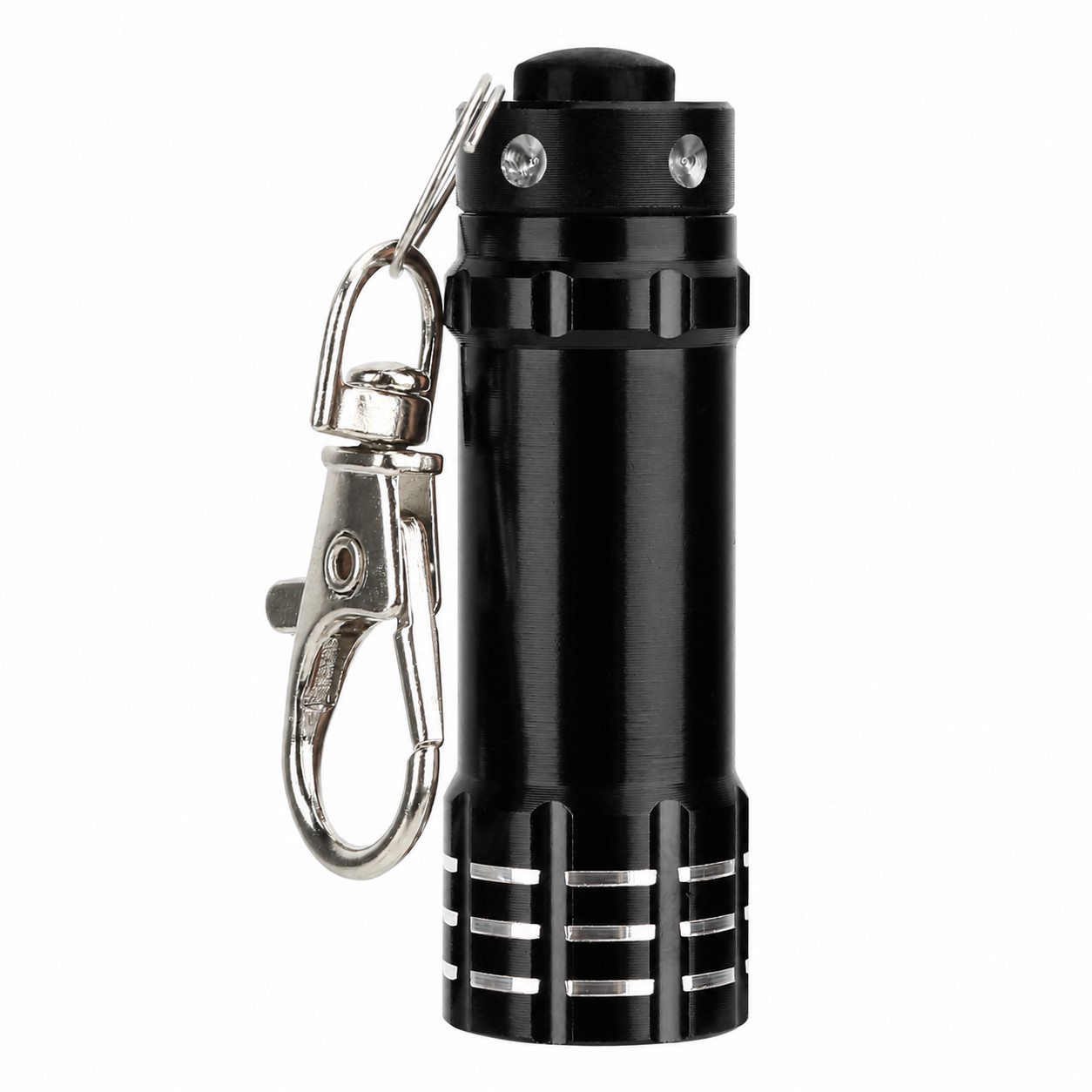 Mini Aluminum Keychain Flashlight — Black
