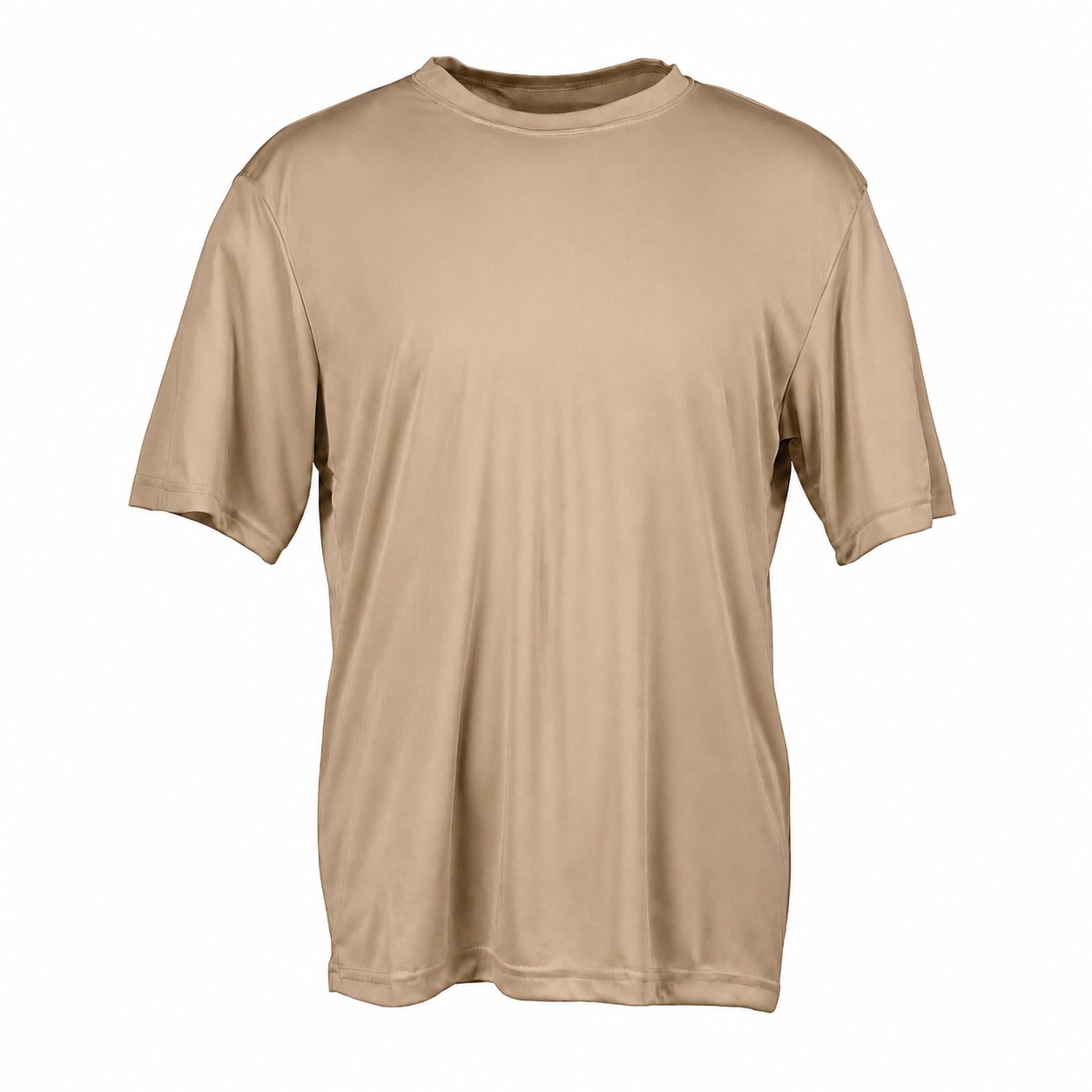 Men's Polyester Athletic T-Shirt — Tan Beige