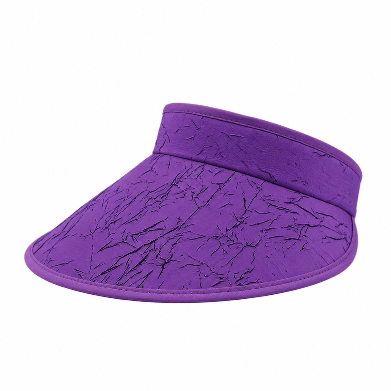 Polyester Foldable Open Crown Visor — Purple