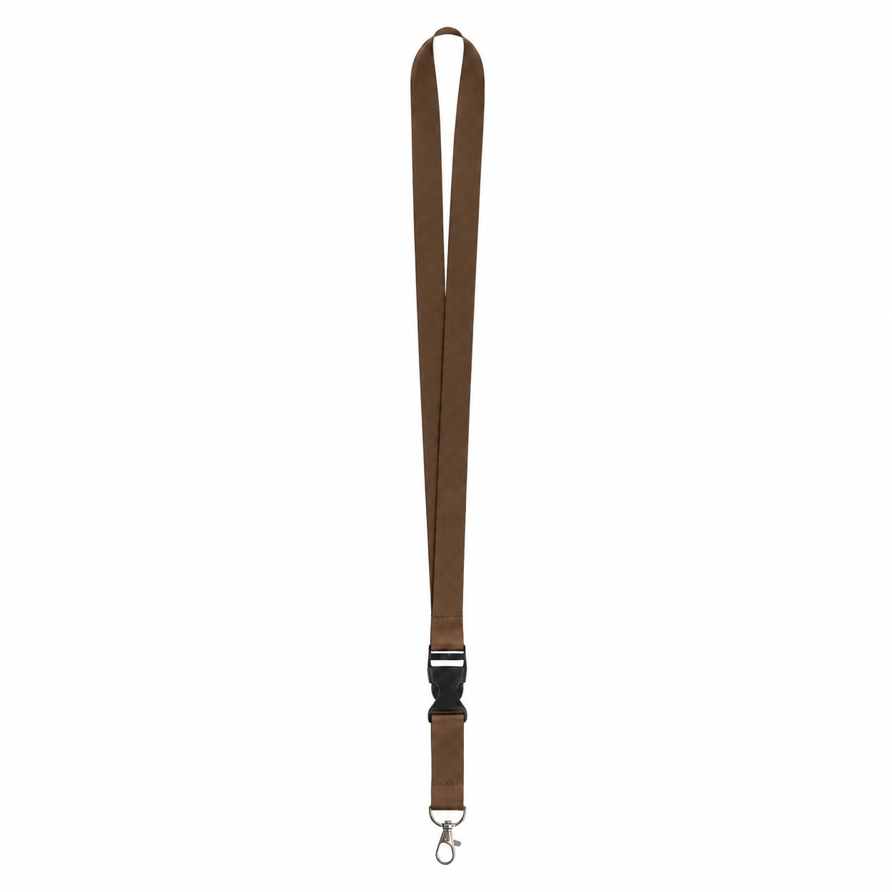 Polyester Badge Lanyard With Attachment Options — Brown