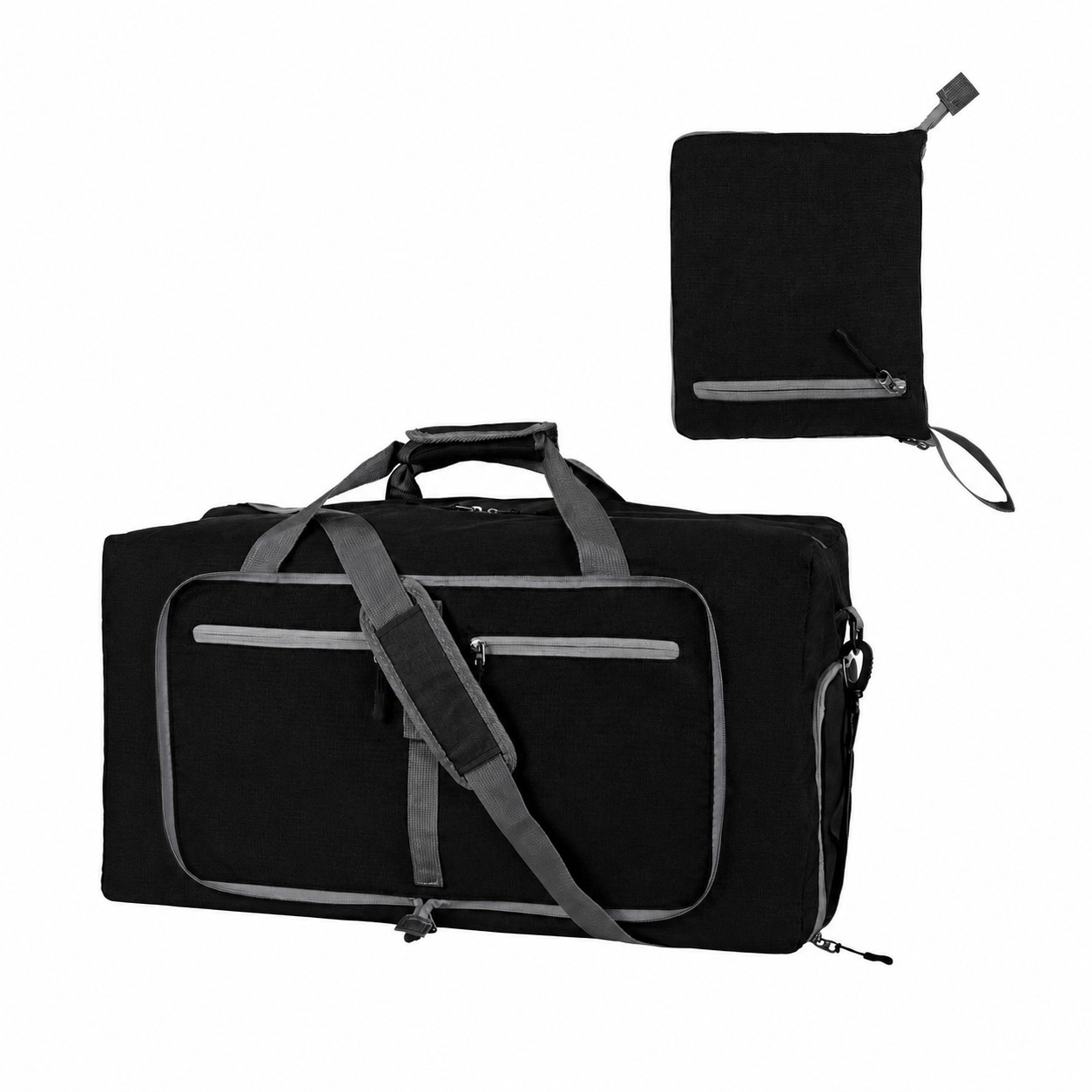 300D Polyester Roomy Duffel Bag — Black