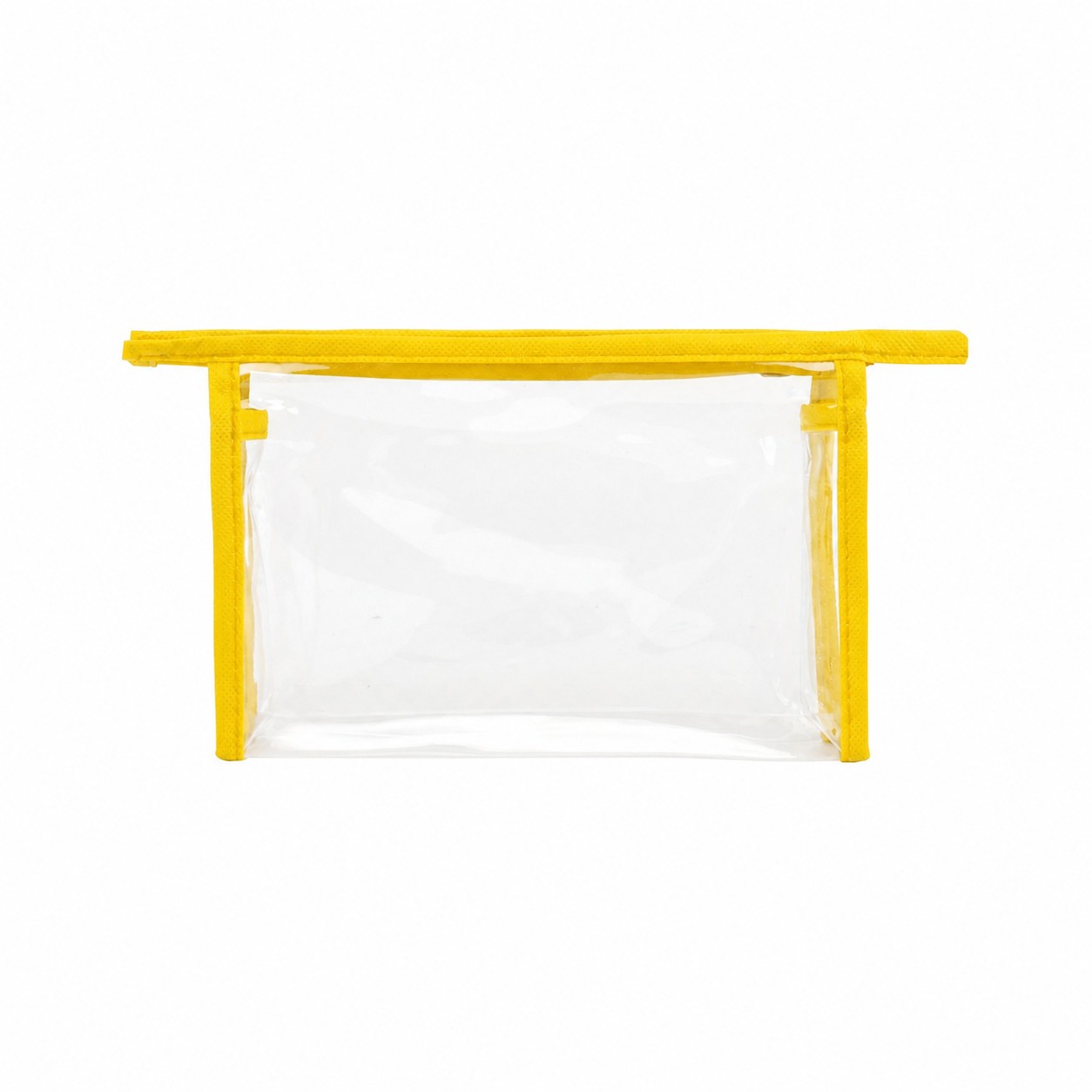 Clear PVC Toiletry Bag with 80GSM Non-Woven Trim — Yellow