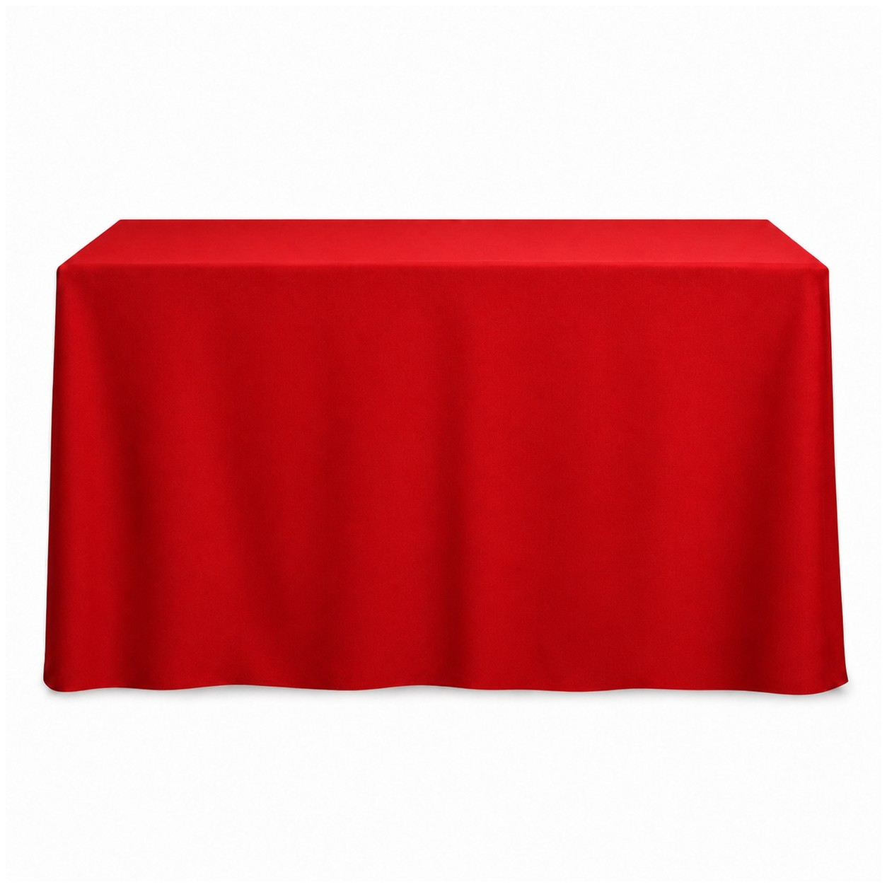 Eight Foot Elastic Fabric Table Cover — Red