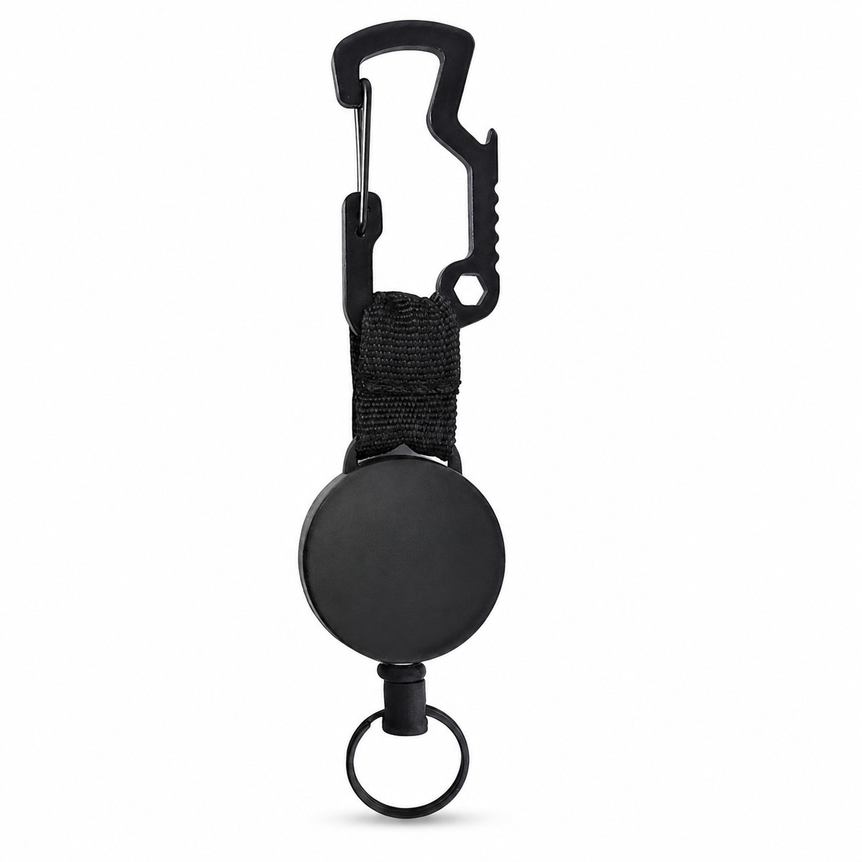Stainless Steel Carabiner ID Badge Reel — view 2