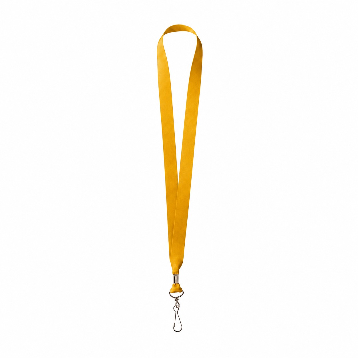 Metal Crimp Polyester Satin Lanyard — Brass Gold