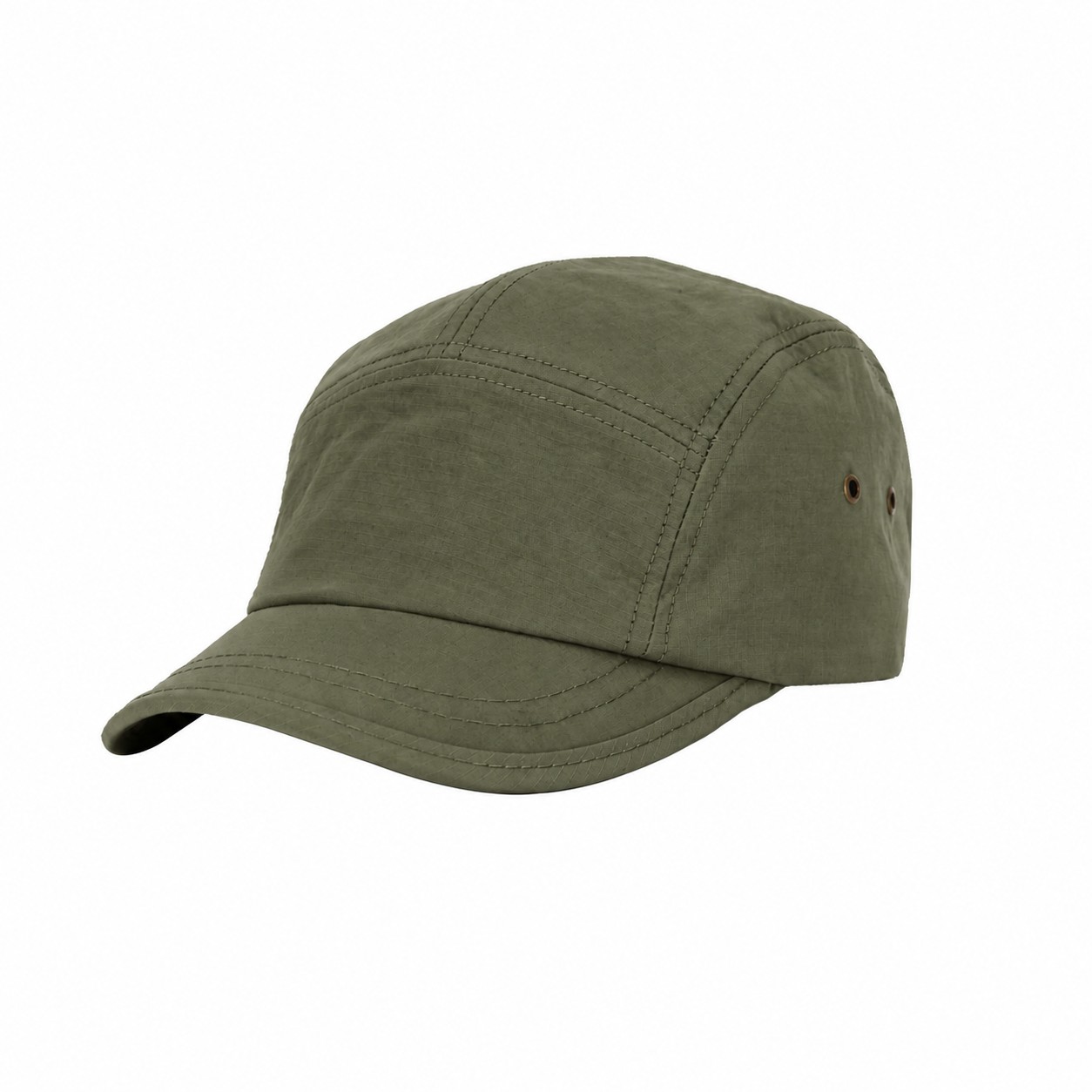 5 Panel Flat Bill Performance Cap — Army Green