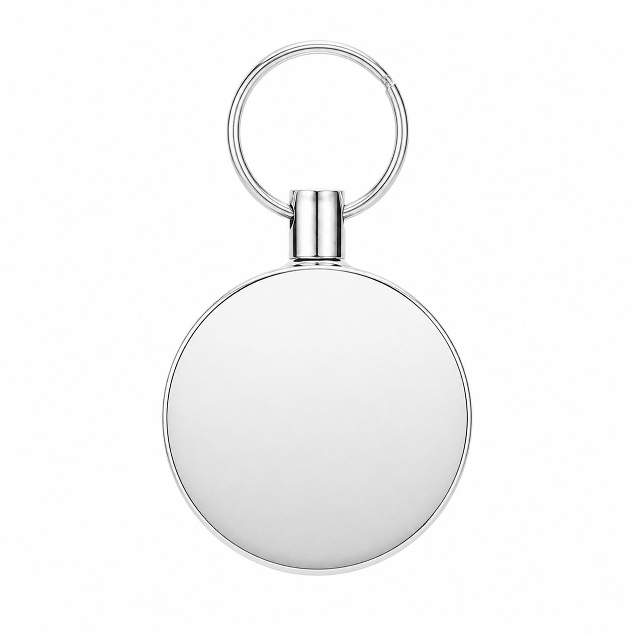Circular Metal Retractable Key Holder With Clip — view 2