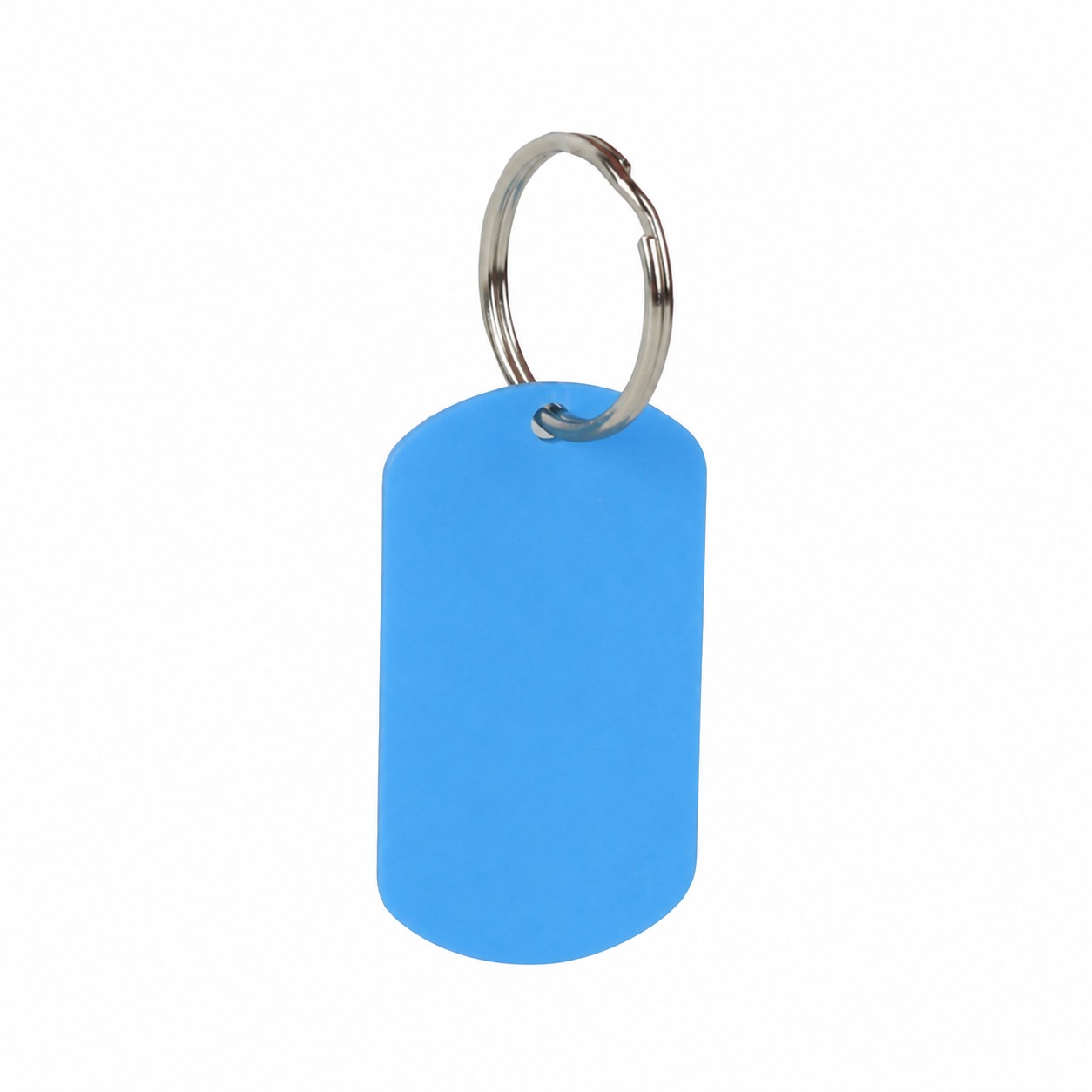 Aluminum Dog Tag Keychain — Sky Blue