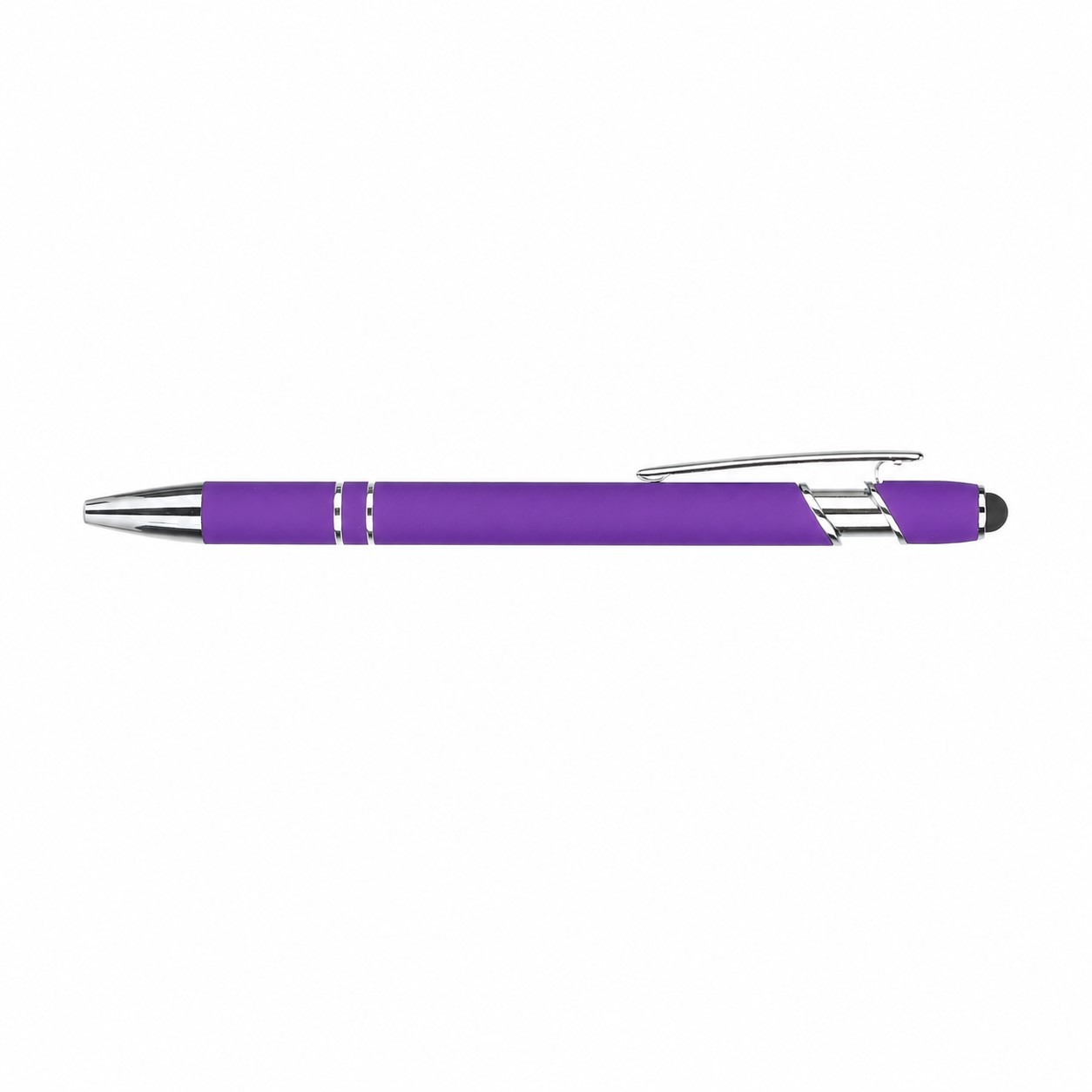 Soft Barrel Metal Stylus Ballpoint Pen — Purple